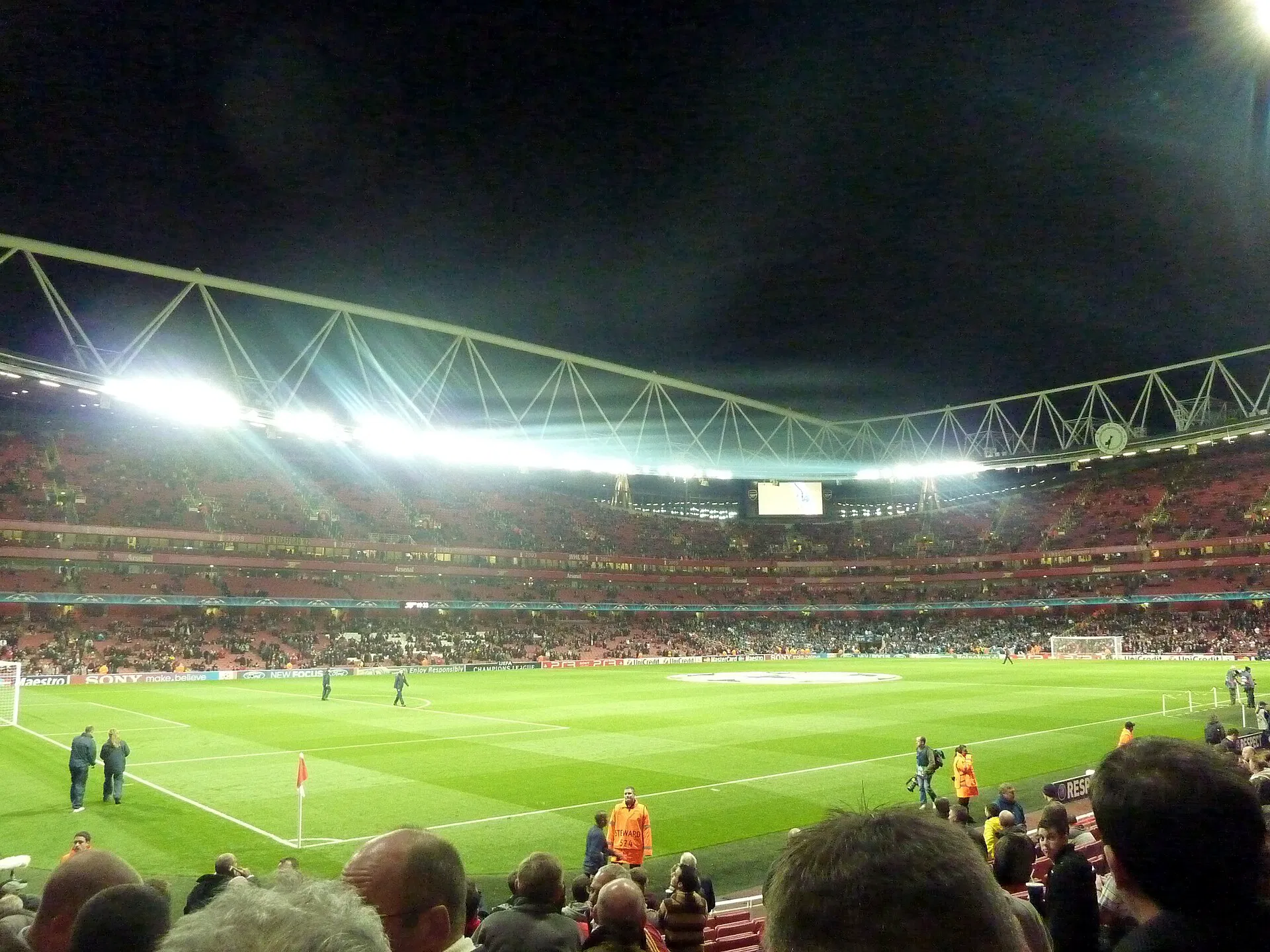 Emirates Stadium during an Arsenal European night