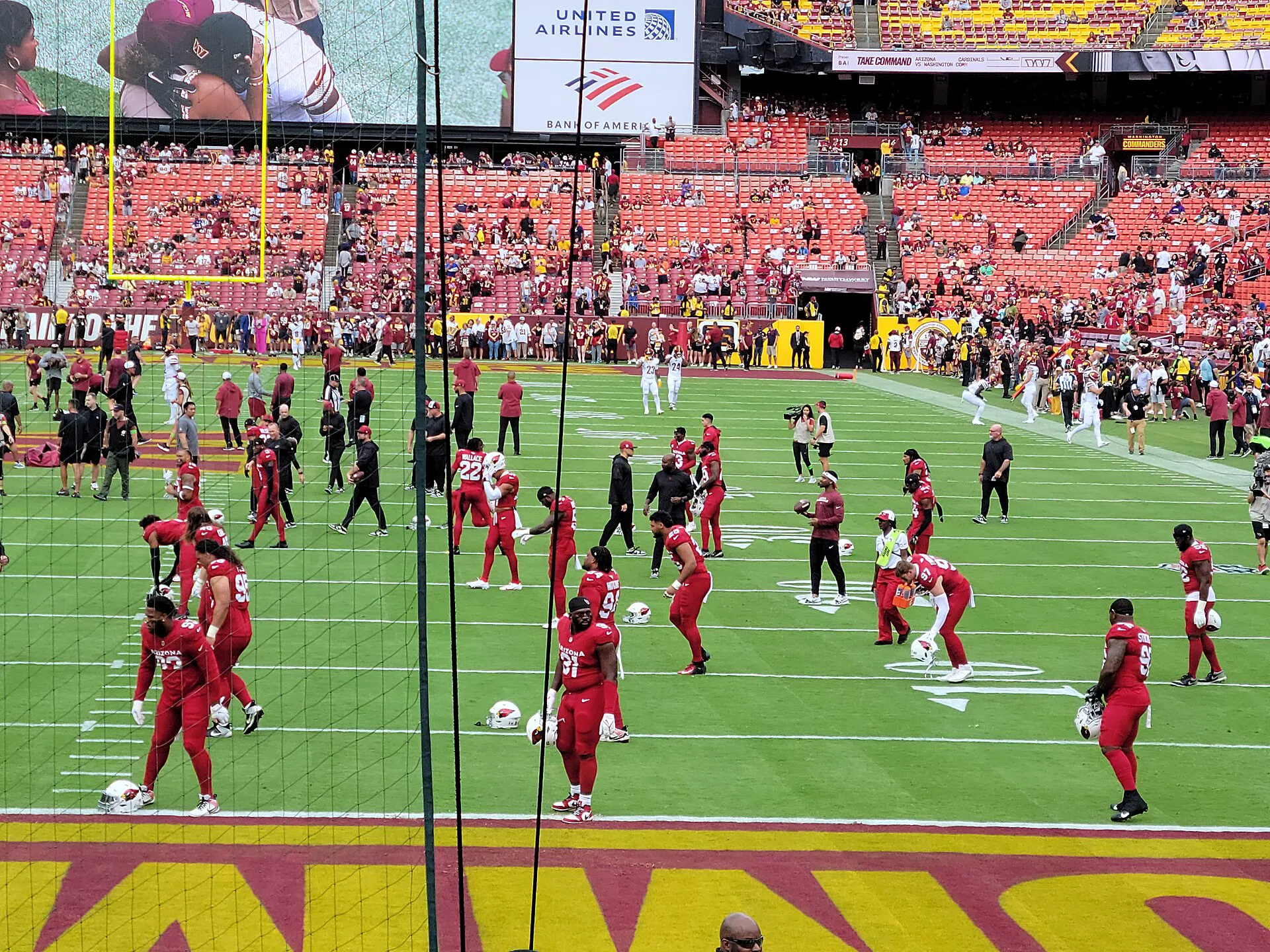 Arizona Cardinals players in action during an NFL game