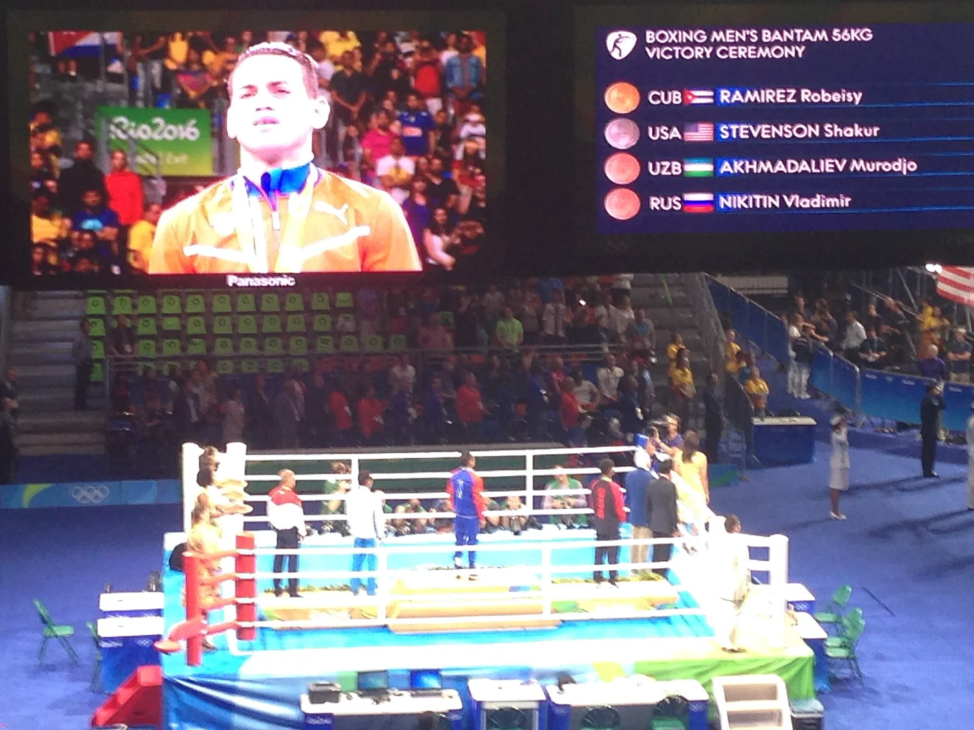 Elite boxing action at the Rio 2016 Olympics